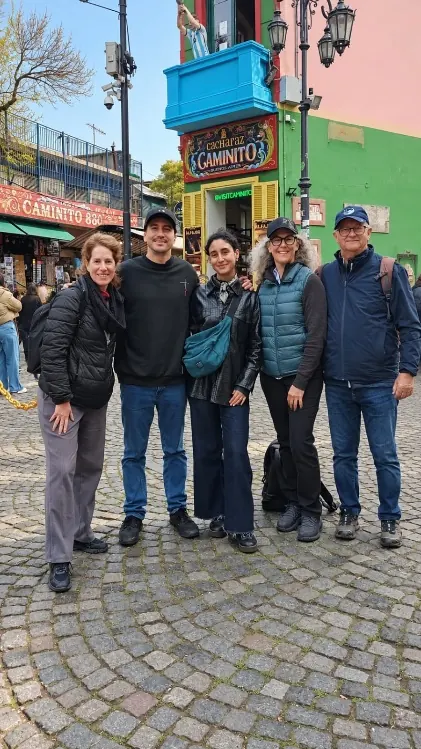 A group with Débora in Caminito, La Boca